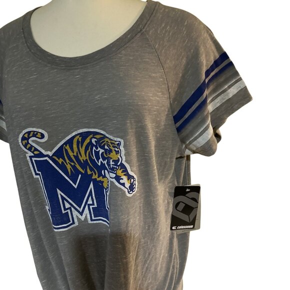 NEW Memphis UM Tigers Colosseum Gray Tie Scoop Neck SS Tee Shirt Women's M - Picture 3 of 8